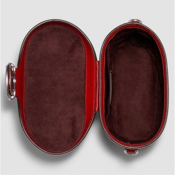 COACH Red Georgie Gem Crossbody Red Pebble Leather Shoulder Purse Handbag - Picture 3 of 3